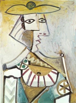 Pablo Picasso Painting - Busto con sombrero 3 1971 cubismo Pablo Picasso